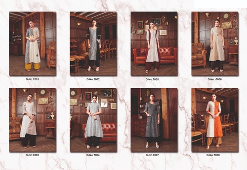 Designer Khadi Kurti - Handloom Cotton and Linen, 46 Inch Length, Available in 8 Colors | Breathable, Quick Dry, Washable, 3-4th Sleeve, Ethnic-Party Wear