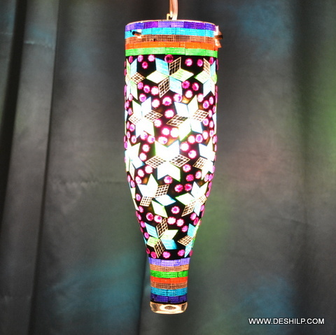 Multicolor Multicolour Turkish Mosaic Hanging Lamp Light Hand Craft Medium Globe