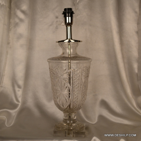 LONG GLASS CRYSTAL GLASS TABLE LAMP