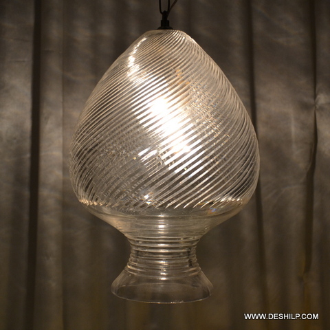 White Crystal Cutting Glass Wall Hanging - Finish: Handmade