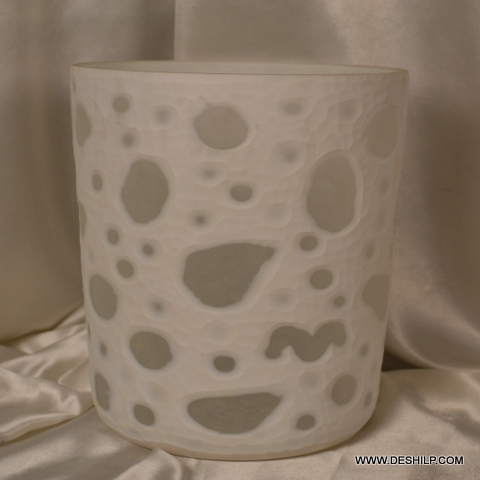 WHITE GLASS  DECOR CANDLE HOLDER for arts and crafts