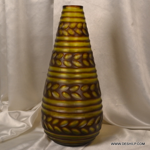 Colorful Glass Flower Vase For Gifts - Bottom Diameter: 20 Centimeter (Cm)