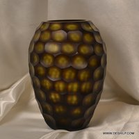 Antique Glass Flower Vase - Handcrafted 20cm Height, 1.4kg Weight | Customizable Colors, Elegant Antique Finish, Unique Decal Effects, Small Bottom Diameter For Stylish Decor