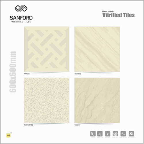 Cream Plain Ivory Vitrified Tiles