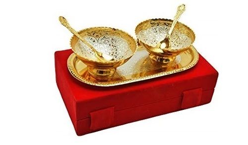 Occasion Gifts Silver Gold Plated Unique Bowl Set