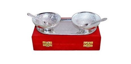 Silver Plated Brass Bowl Set of 5 Pcs