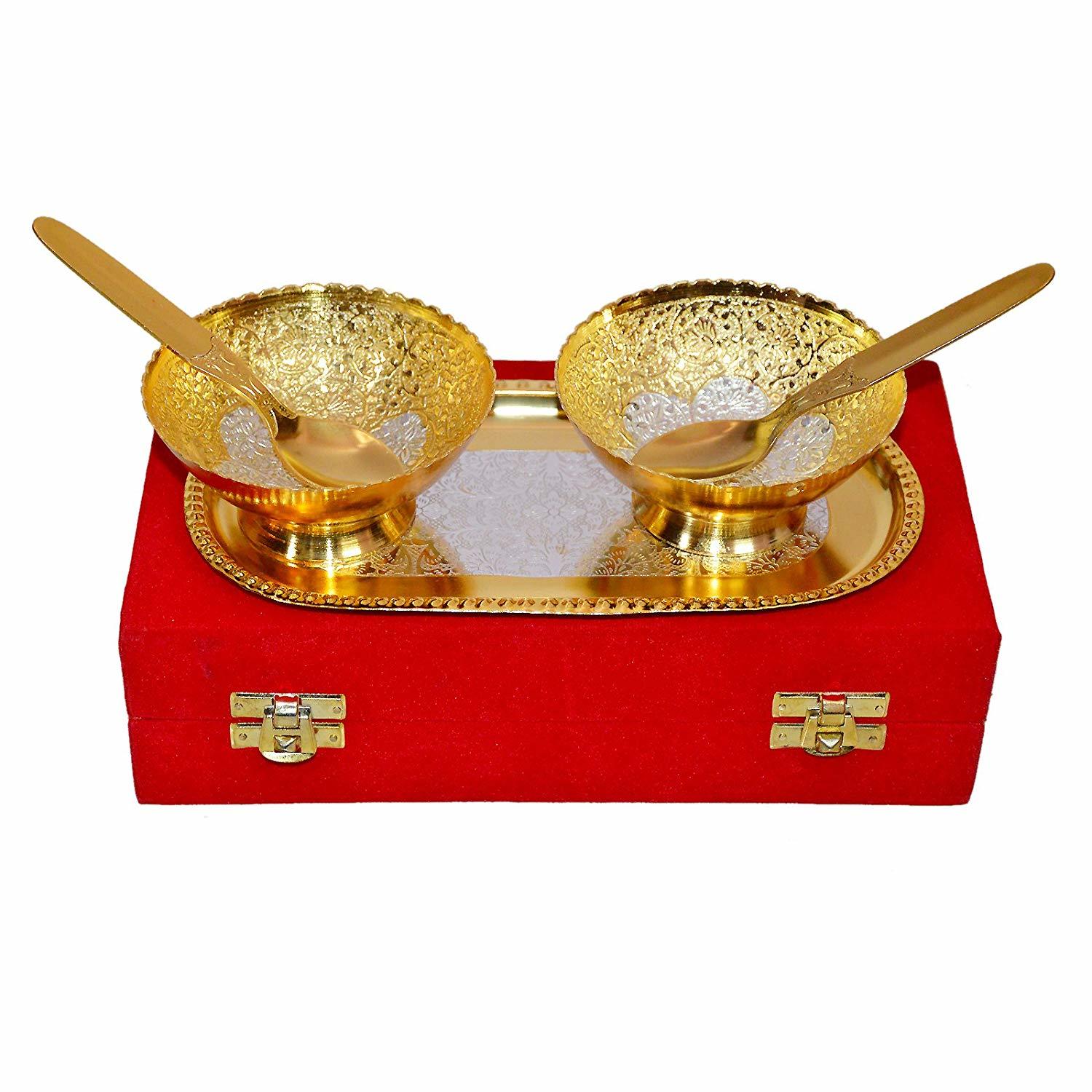 Silver Plated Brass Bowl Set of 5 Pcs