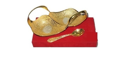 Home Decor Brass Gold & Silver Plated Fancy Gifts Size: Customize