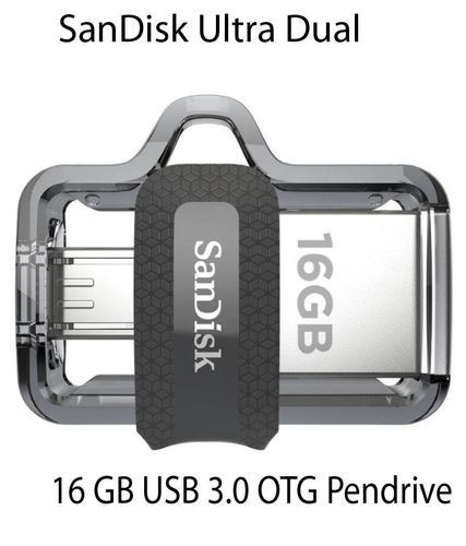 SANDISK Ultra Dual USB 3.0 16GB OTG Pen Drive - 16GB Capacity, USB Interface for Android & Windows, External HDD Style Storage Solution
