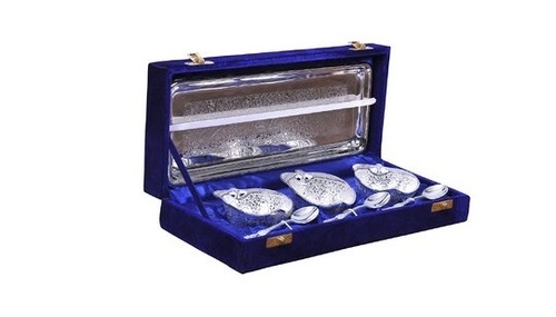Brass Fruit Bowl Silver Plated Set Size: As Per Buyer Requirement