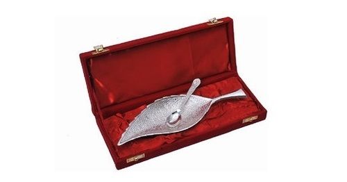 Silver Plated Brass Leaf Tray Set
