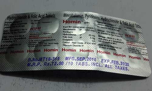 Mecobalamin Pyridoxine Hydrocloride Folic Acid Tablets