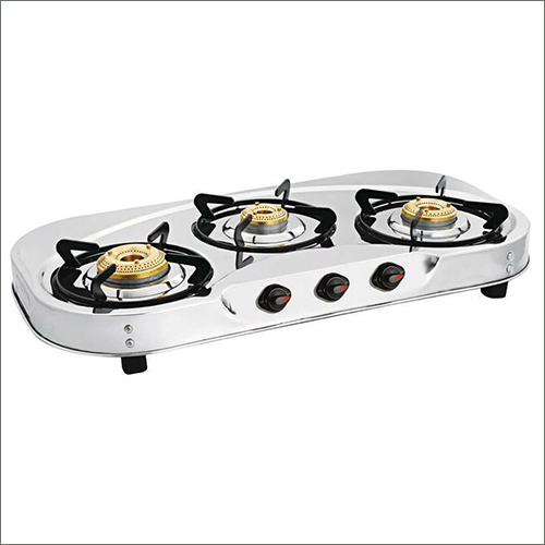 Manual Three Burner Round Ss Gas Stove