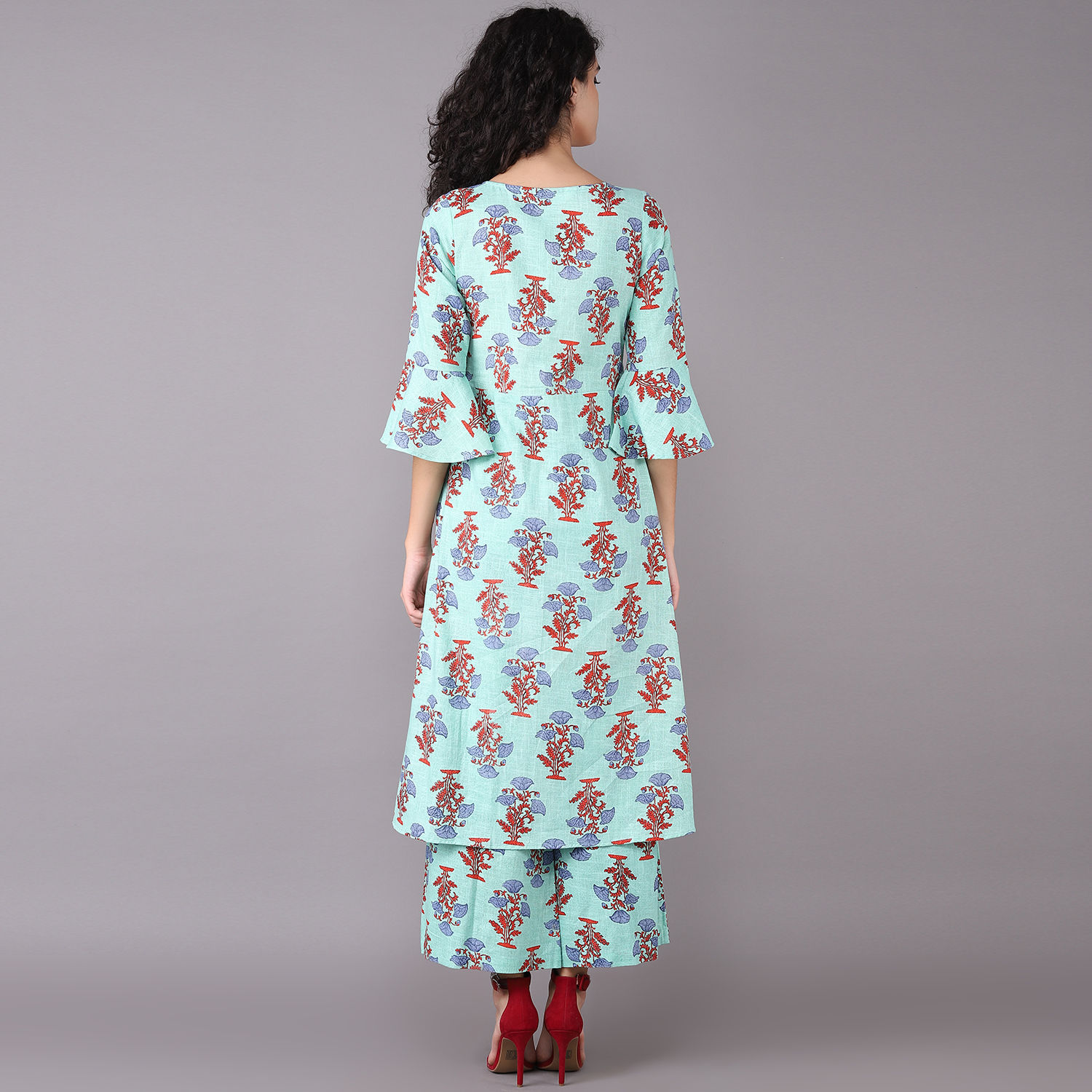 Ladies Blue Kurti With Palazzo