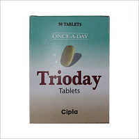 Trioday Tablet - 300mg Lamivudine + Tenofovir Disoproxil Fumarate + Efavirenz | General Medicine, 30 Tablets Per Bottle, Suitable For All