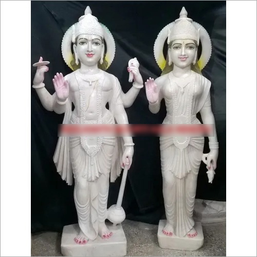 Marble vishnu laxmi idol