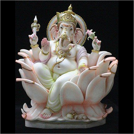 Marble Lotus Ganesha