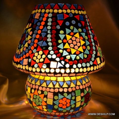MOSAIC FINISH GLASS TABLE LAMP