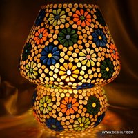 YELLOW EFFECT TABLE LAMP WITH MOSAIC FINISH