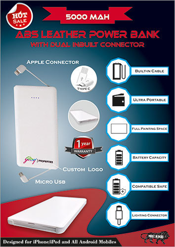 5000 mah ASB Leather Power Bank