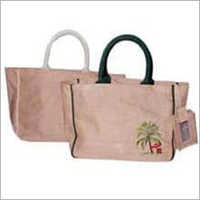 Jute Beach Bag - Eco-friendly Jute, Light Brown Color, Embroidered Design | Ideal Gift For Eco-conscious Beach Lovers