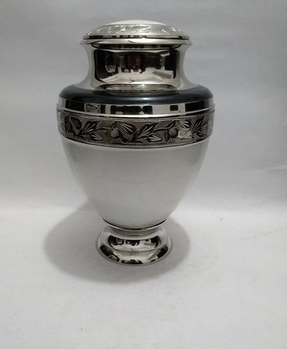 Elegant Pearl Solid Brass Cremation Memorial Urn