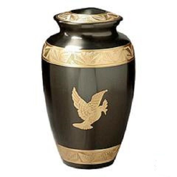 Elegant Pearl Solid Brass Cremation Memorial Urn
