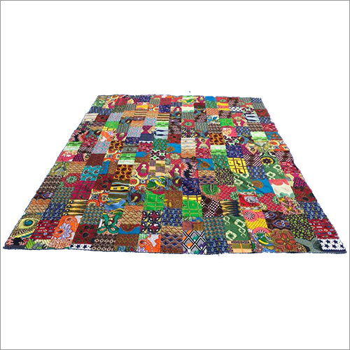 Multicolor Handmade Katha Stich Bed Cover