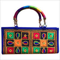 Small Printed Wooden Handle Bag