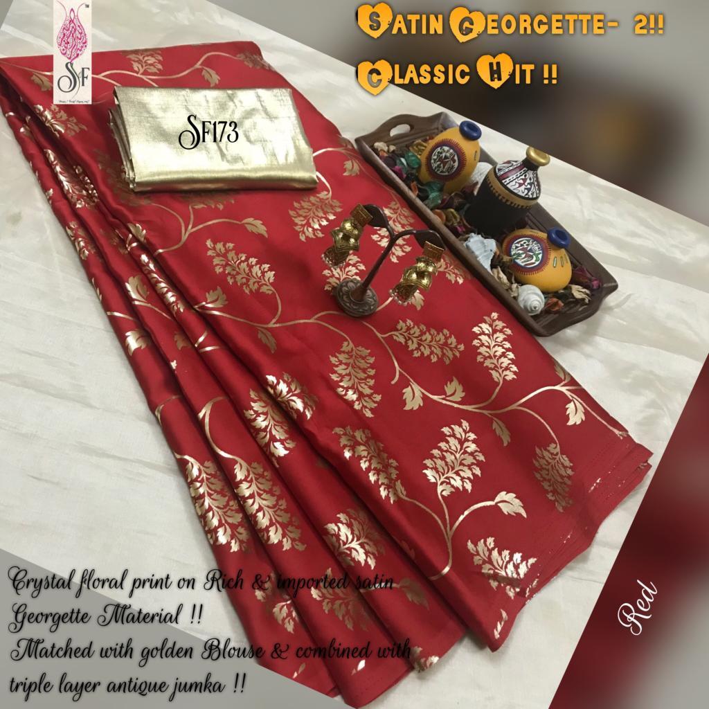 Silk Saree With Foil Print All Over Body