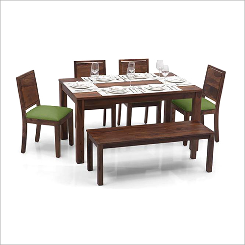 Dining Table - Premium Quality Wood and PVC Ethnic Brown Finish with Luxurious Design and 1 Year Warranty