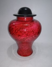 Enamel Red Marble Adult Cremation Urn