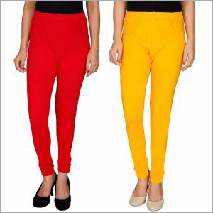 Yellow And Red Ladies Soft Cotton Leggings