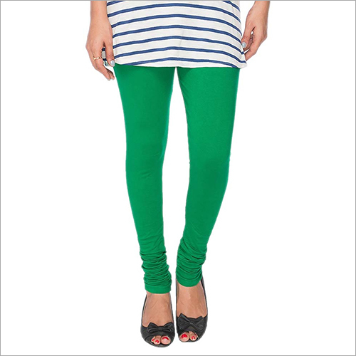 Green Ladies Lycra Cotton Leggings