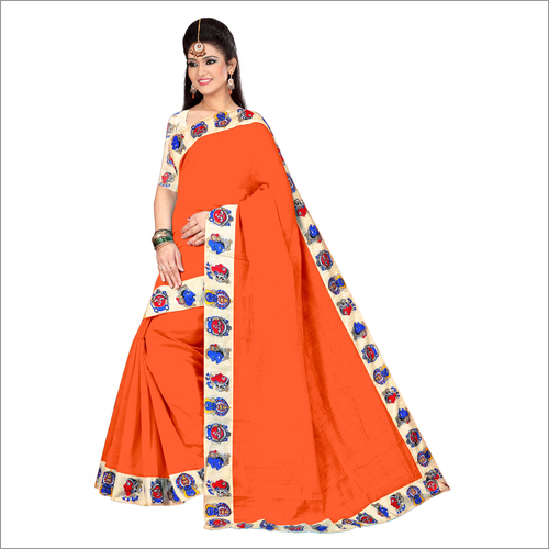 Chanderi Cotton Chiku Design Saree