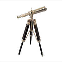 Aluminum Telescope With Wooden Tripod Magnification: 20
