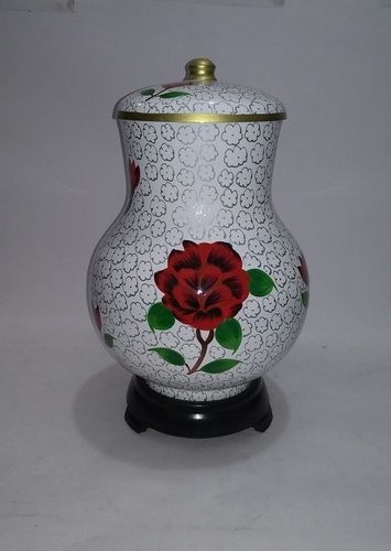 Red Rose Cloisonne Cremation Urn