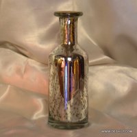Small Glass Silver Flower Vase Bottom Diameter: 7  Centimeter (cm)