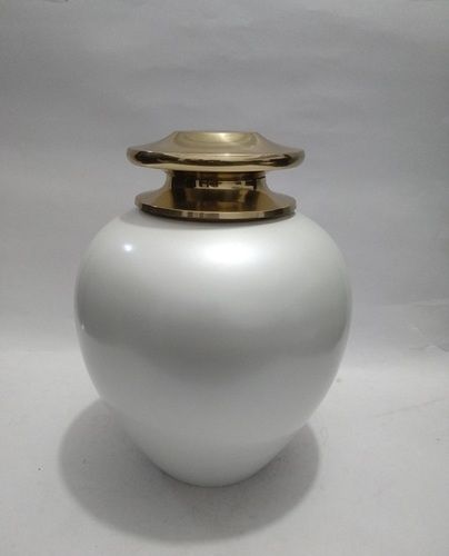 White Metal Cremation Urn