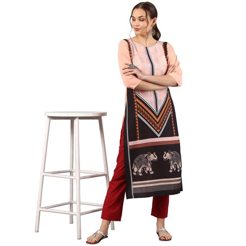 Designer Printed Crepe Kurti