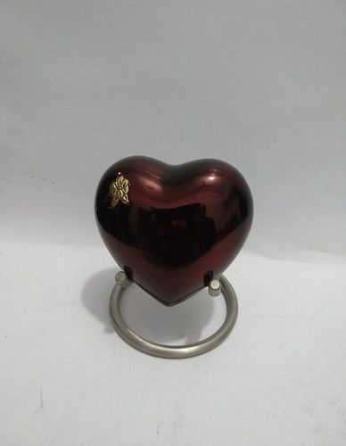 Classic Red Heart Keepsake Urn with Stand