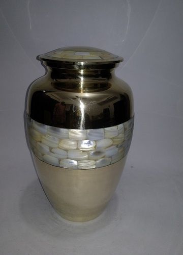 Brass Mother of Pearl Metal Cremation Urn
