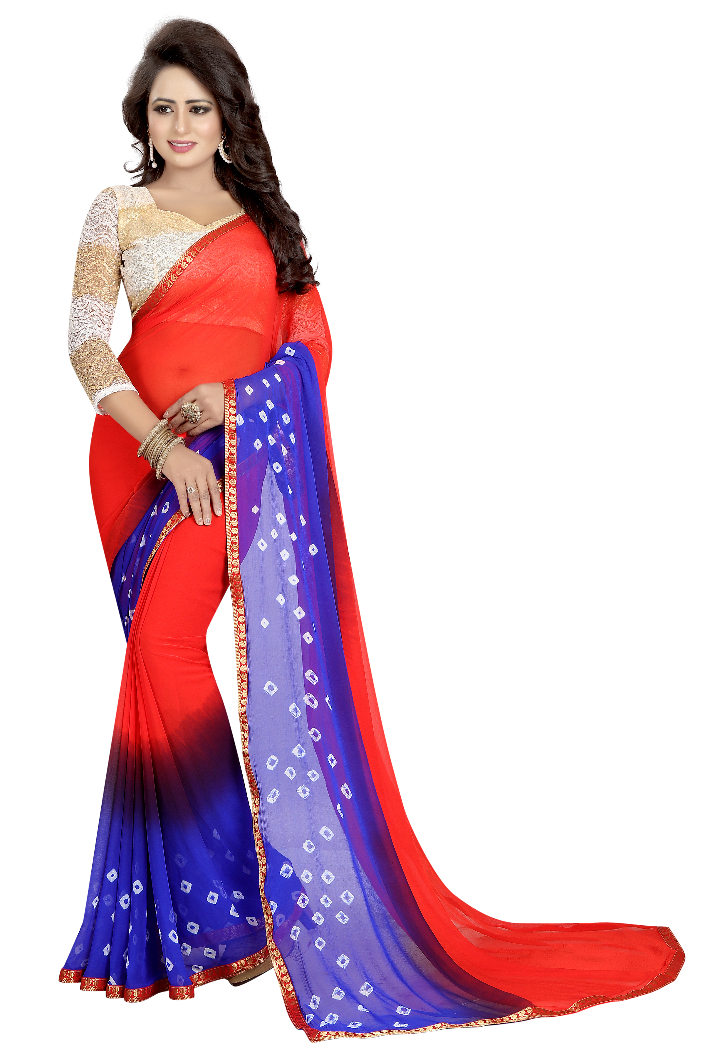 New Designer Chiffon Bandhani Saree