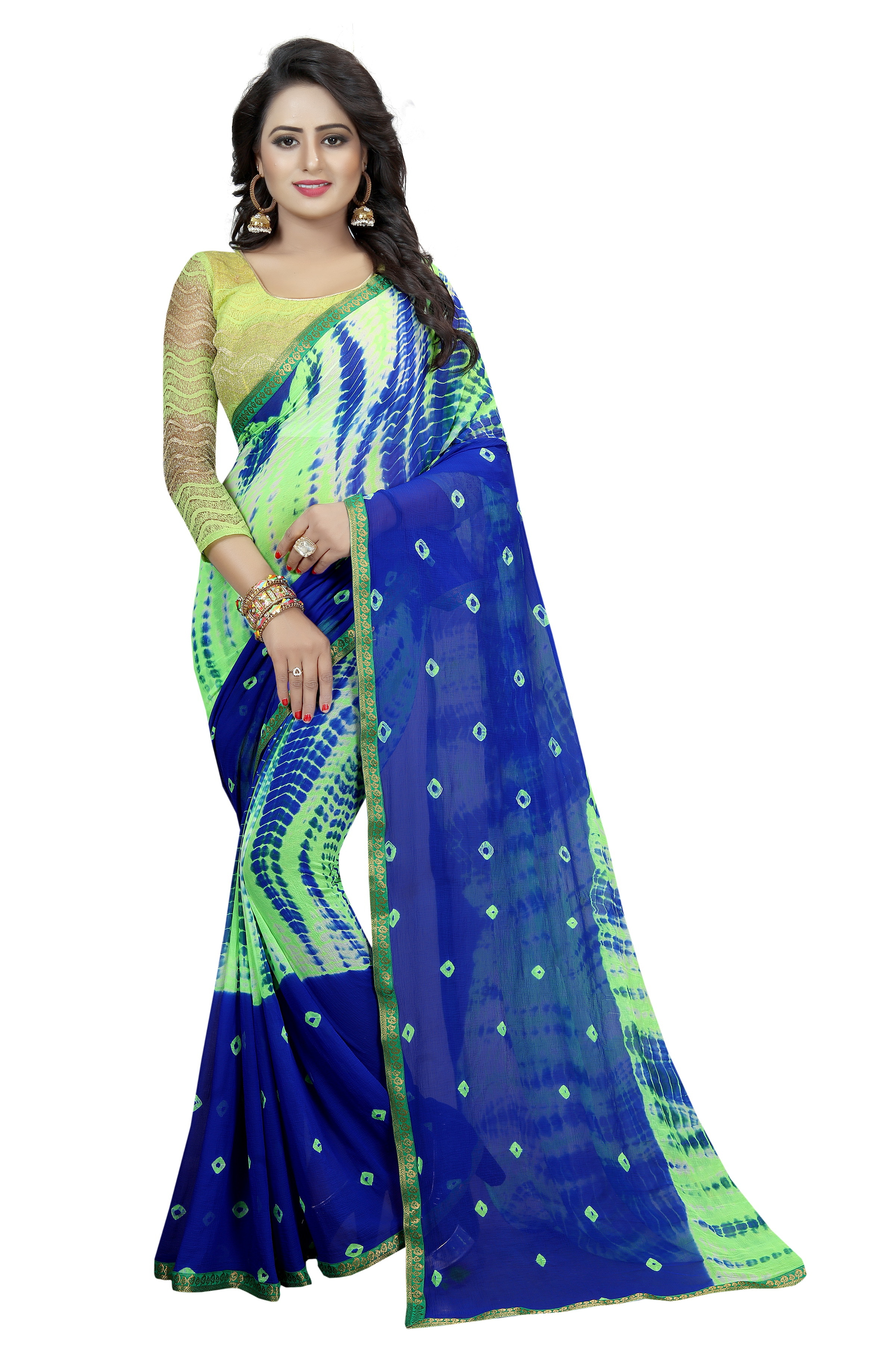 New Designer Chiffon Bandhani Saree
