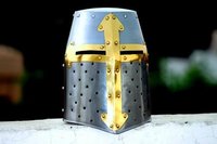 Medieval Helmet - Golden Metallic Finish, Exquisite Artistry And Craftsmanship, Unique Vintage Collectible
