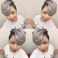Black and Gray Short Bob
