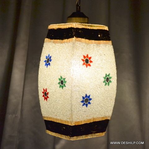 HANDMADE DECORATED GLASS WALL HANGING