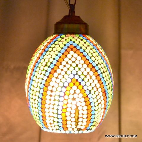 MULTI MOSAIC GLASS WALL HANGING LAMP