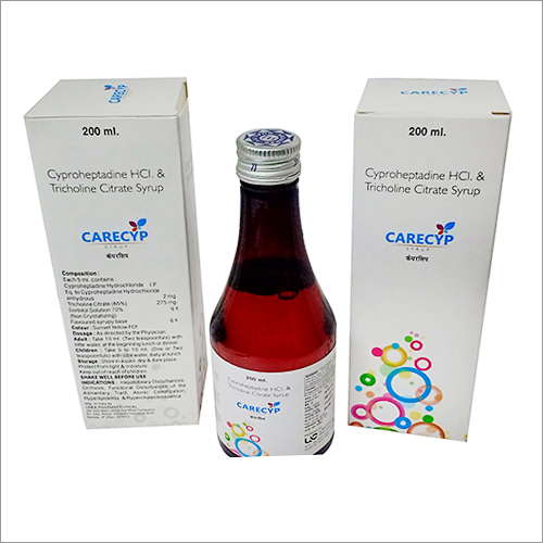Cyproheptadine Hydrochloride 2mg & Tricholine Citrate 275mg Syrup