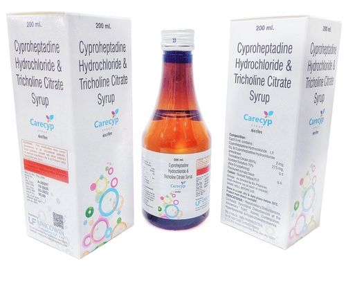 Cyproheptadine Hydrochloride 2Mg & Tricholine Citrate 275Mg Syrup General Medicines